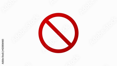 No Sign icon. Isolated on white background. Isolated sign symbol. Motion graphic.