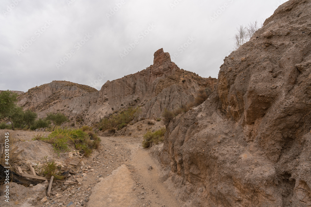 dry stream in a mountainous area in southern Spain