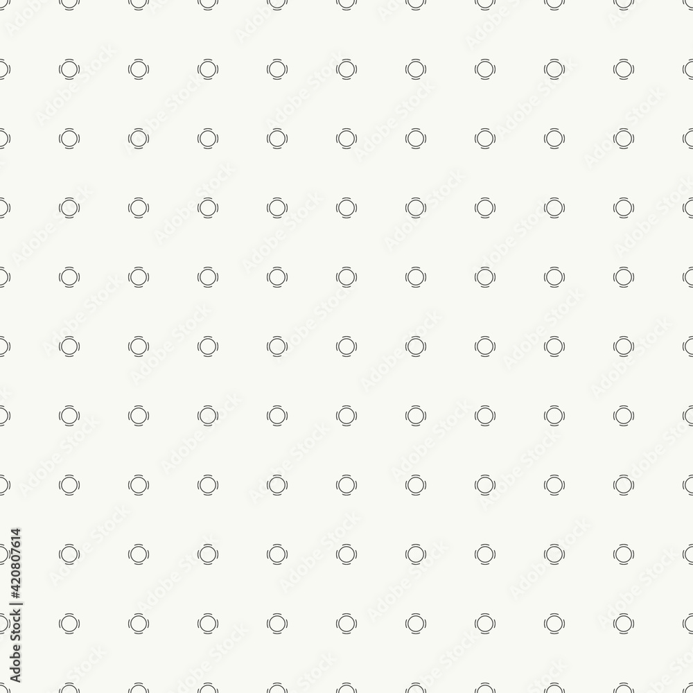 Abstract cute pattern with geometric rings. Trendy vector cute pattern. Seamless monochrome pattern.
