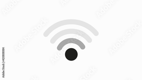 Wi fi icon on white background. Digital illustration. Digital technology. Motion graphic.