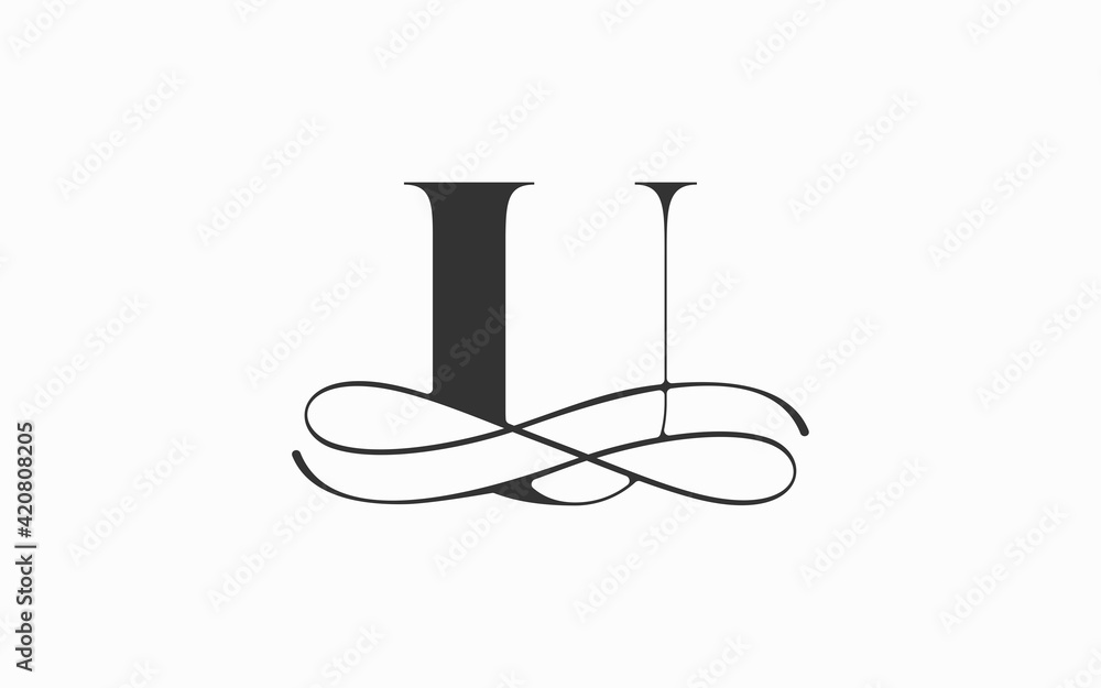 initial letter U luxury logo monogram design element