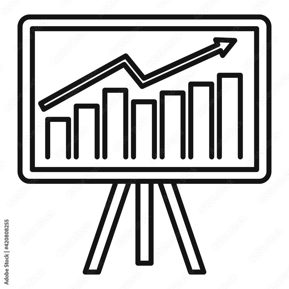 Crisis chart icon, outline style Crisis chart icon, outline style