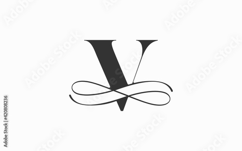 initial letter V luxury logo monogram design element