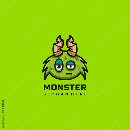monster and animal mascot logo design vector illustration