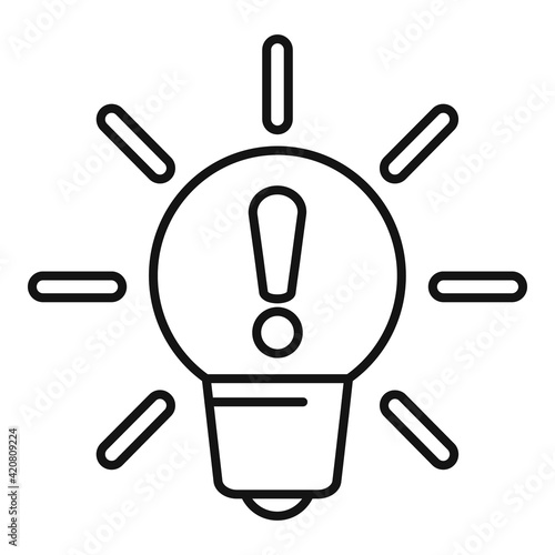 Idea crisis bulb icon, outline style