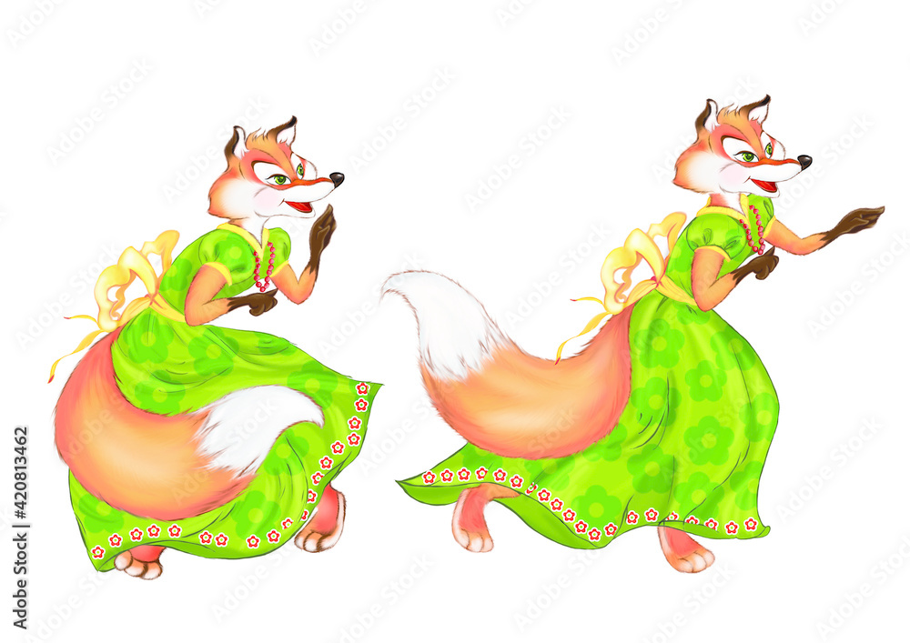 fox fairy tales character illustration fox fairy tales character illustration