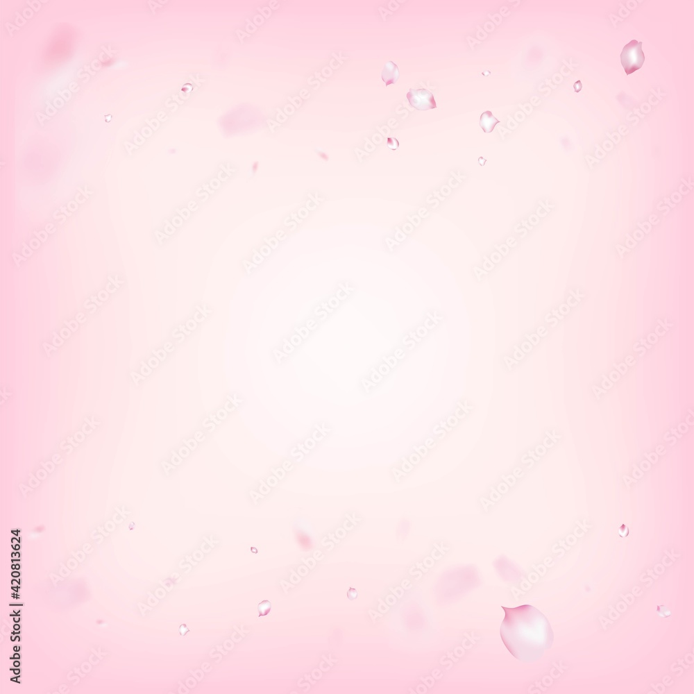 Cherry Sakura Blossom Confetti. Blooming Cosmetics Ad Elegant Floral