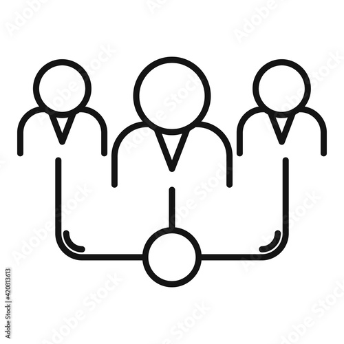 Restructuring team icon, outline style