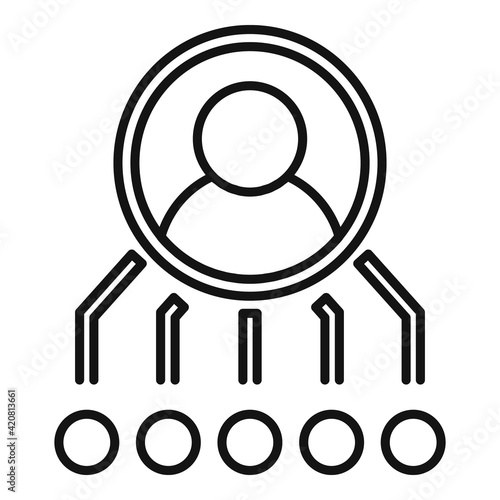 Restructuring person icon, outline style
