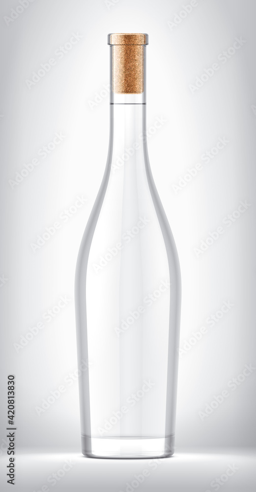 Glass Bottle on background. Cork version. Glass Bottle on background. Cork version.