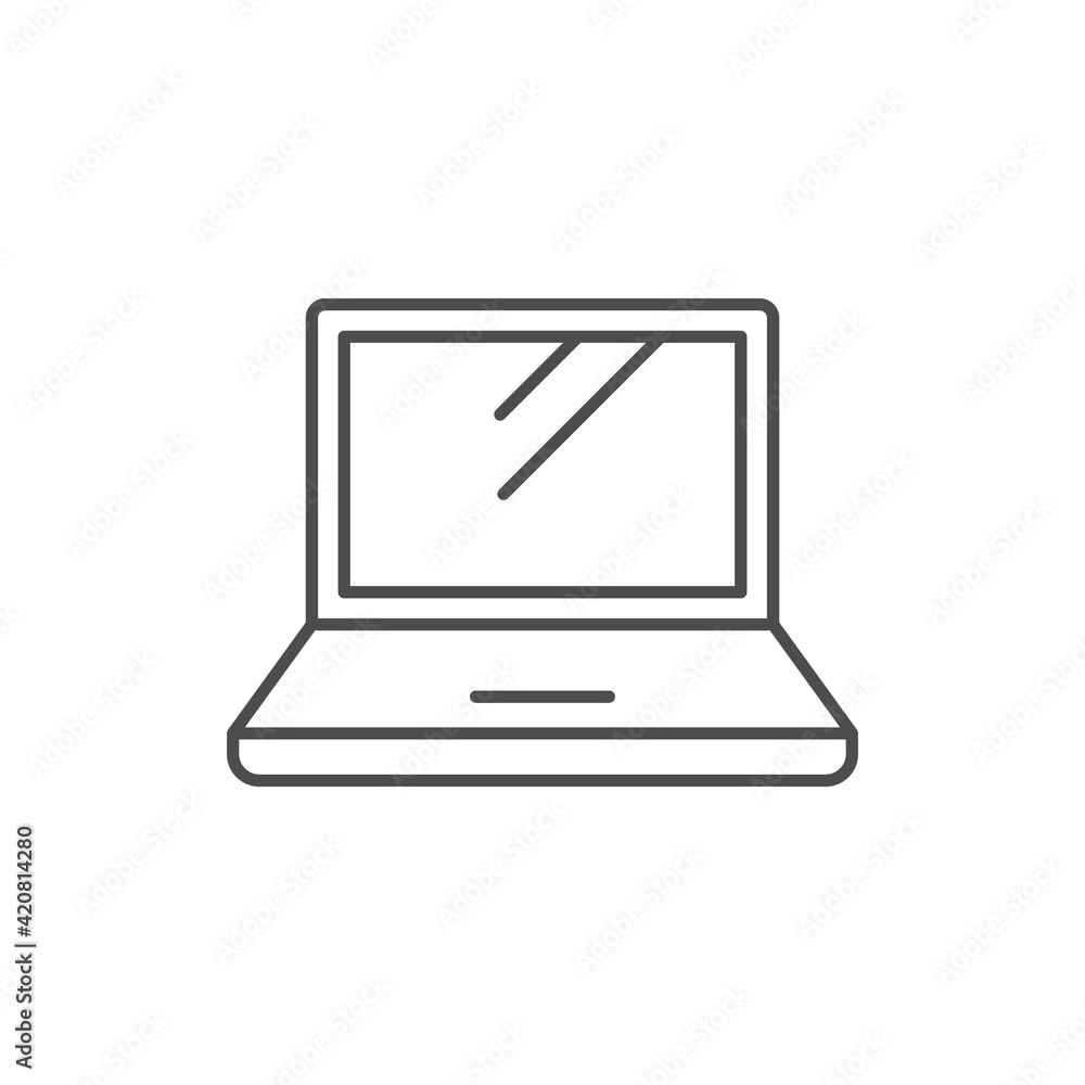 Laptop or portable computer line icon Laptop or portable computer line icon