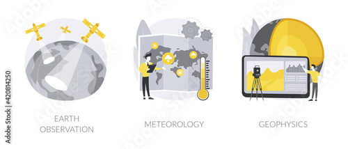 Planetary science abstract concept vector illustrations.