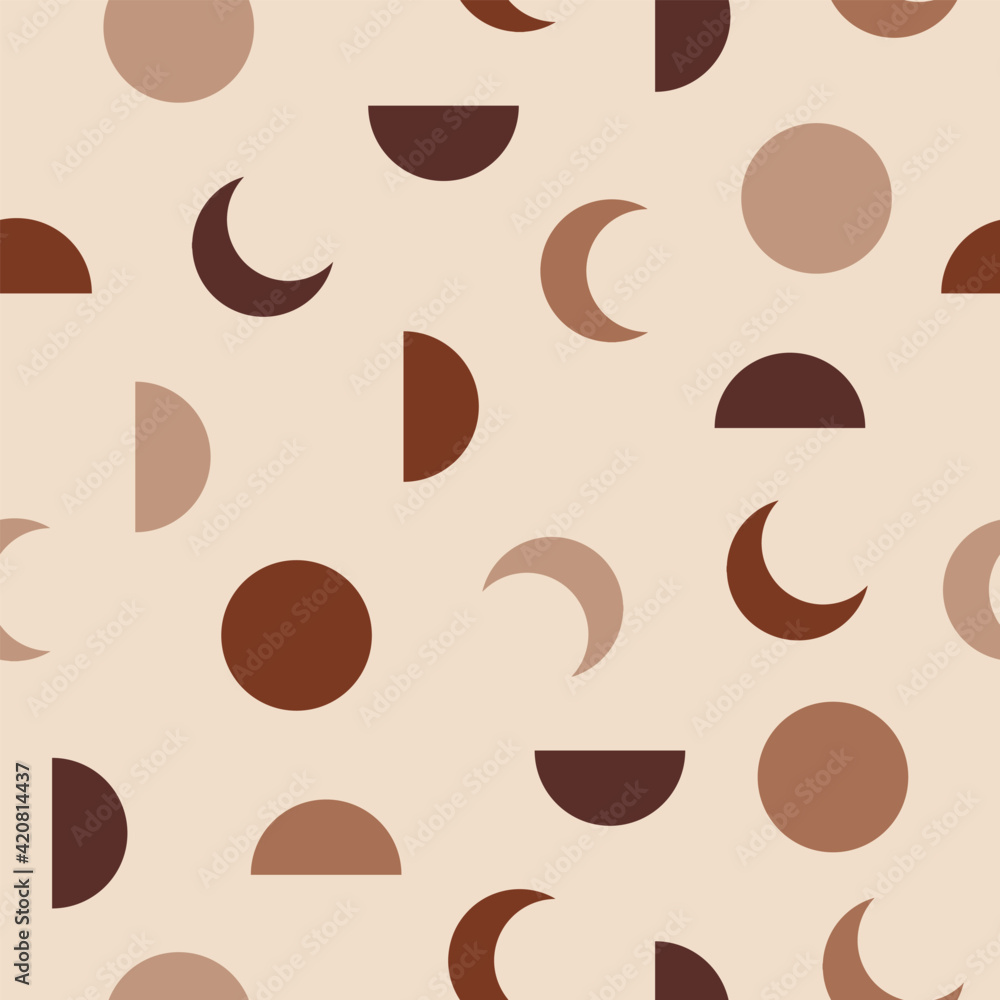 Obraz premium Moon phases seamless pattern, phase of moon vector background, modern elegant surface pattern