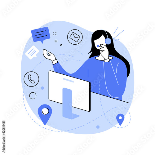 Contact us abstract concept vector illustration.