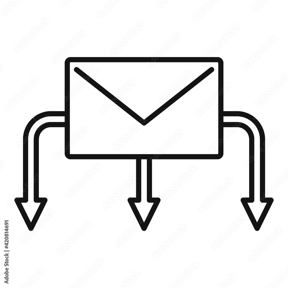 Restructuring letter icon, outline style Restructuring letter icon, outline style
