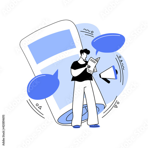 Press abstract concept vector illustration.