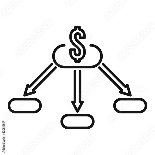 Investment restructuring icon, outline style