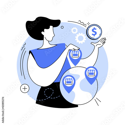 Franchising abstract concept vector illustration.