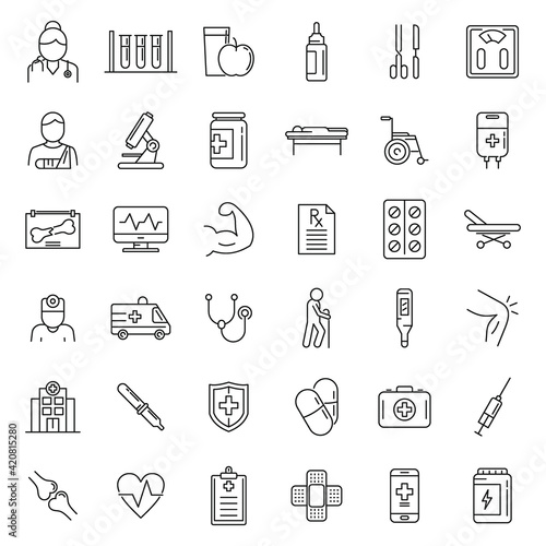 Sports doctor icon, outline style