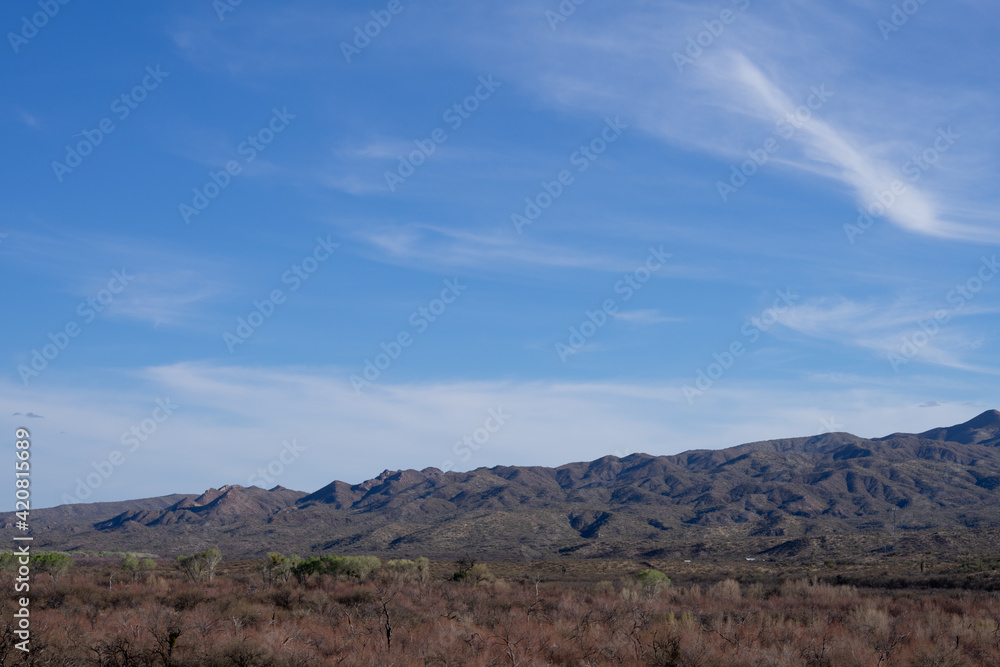 Mountain landscape with clouds in Arizona