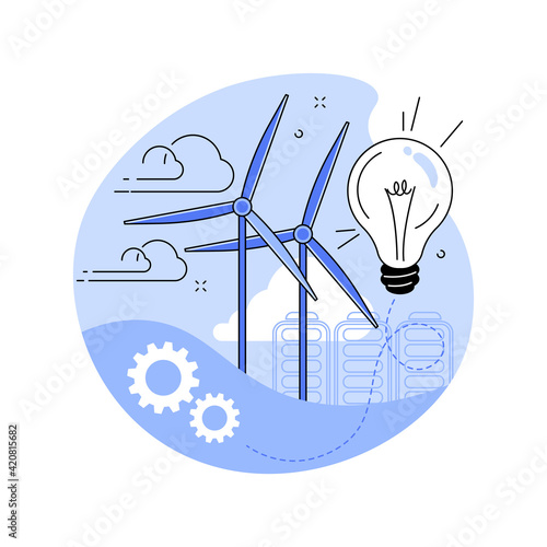 Wind power abstract concept vector illustration.