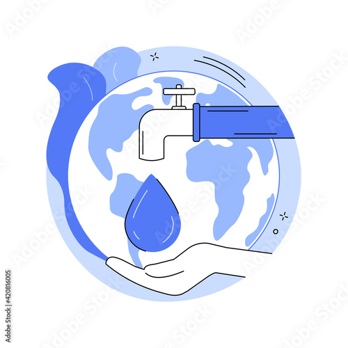 Water consumption abstract concept vector illustration.