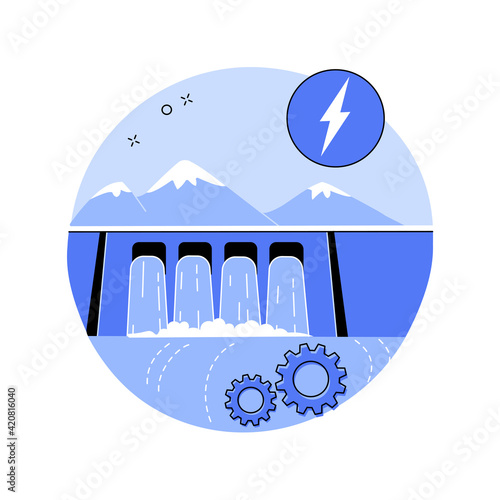 Hydropower abstract concept vector illustration.