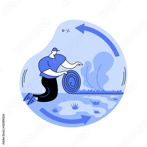 Lawn repair abstract concept vector illustration.