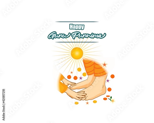 vector illustration for Indian festival guru purnima with Hindi text guru purinma ki hardik shubhkanaye means heartiest greeting for guru purinma 