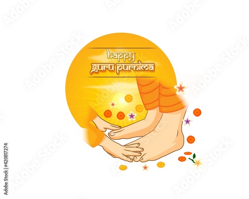 vector illustration for Indian festival guru purnima with Hindi text guru purinma ki hardik shubhkanaye means heartiest greeting for guru purinma 