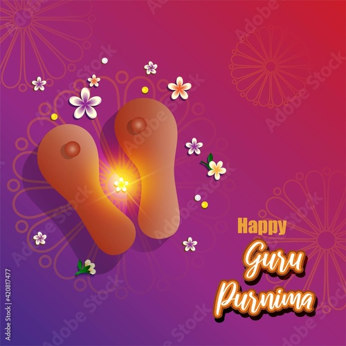 vector illustration for Indian festival guru purnima with Hindi text guru purinma ki hardik shubhkanaye means heartiest greeting for guru purinma 