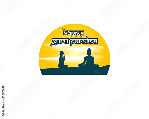 vector illustration for Indian festival guru purnima with Hindi text guru purinma ki hardik shubhkanaye means heartiest greeting for guru purinma 