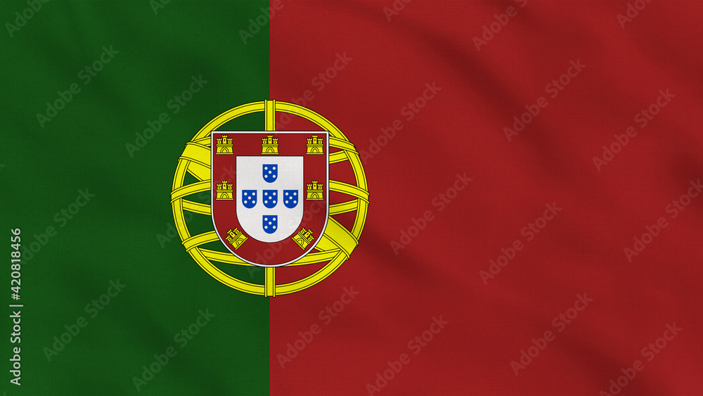 Portugal Crumpled Fabric Flag. Portugal Flag, Portugal Banner, Europe Flags. Celebration. Flag Day. Patriots. Surface Texture. Background Fabric.