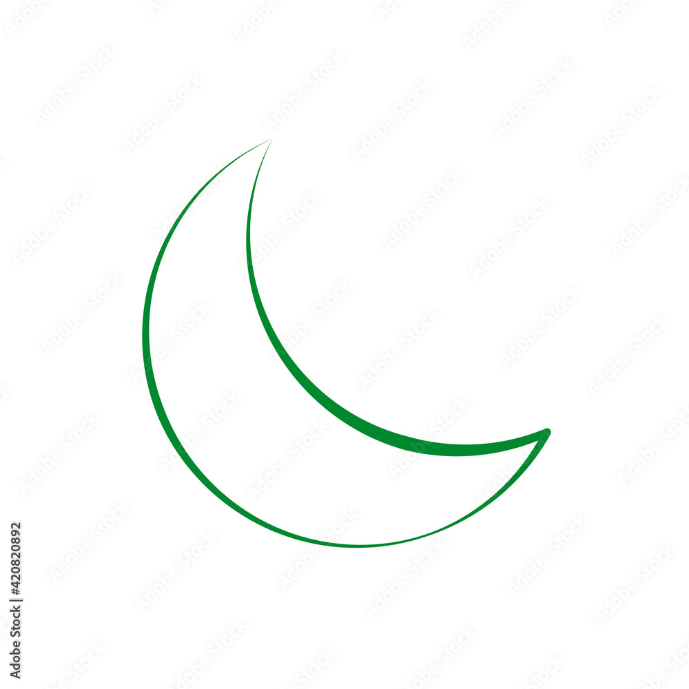 Moon icon vector illustration. minimal design style. Moon icon vector illustration. minimal design style.