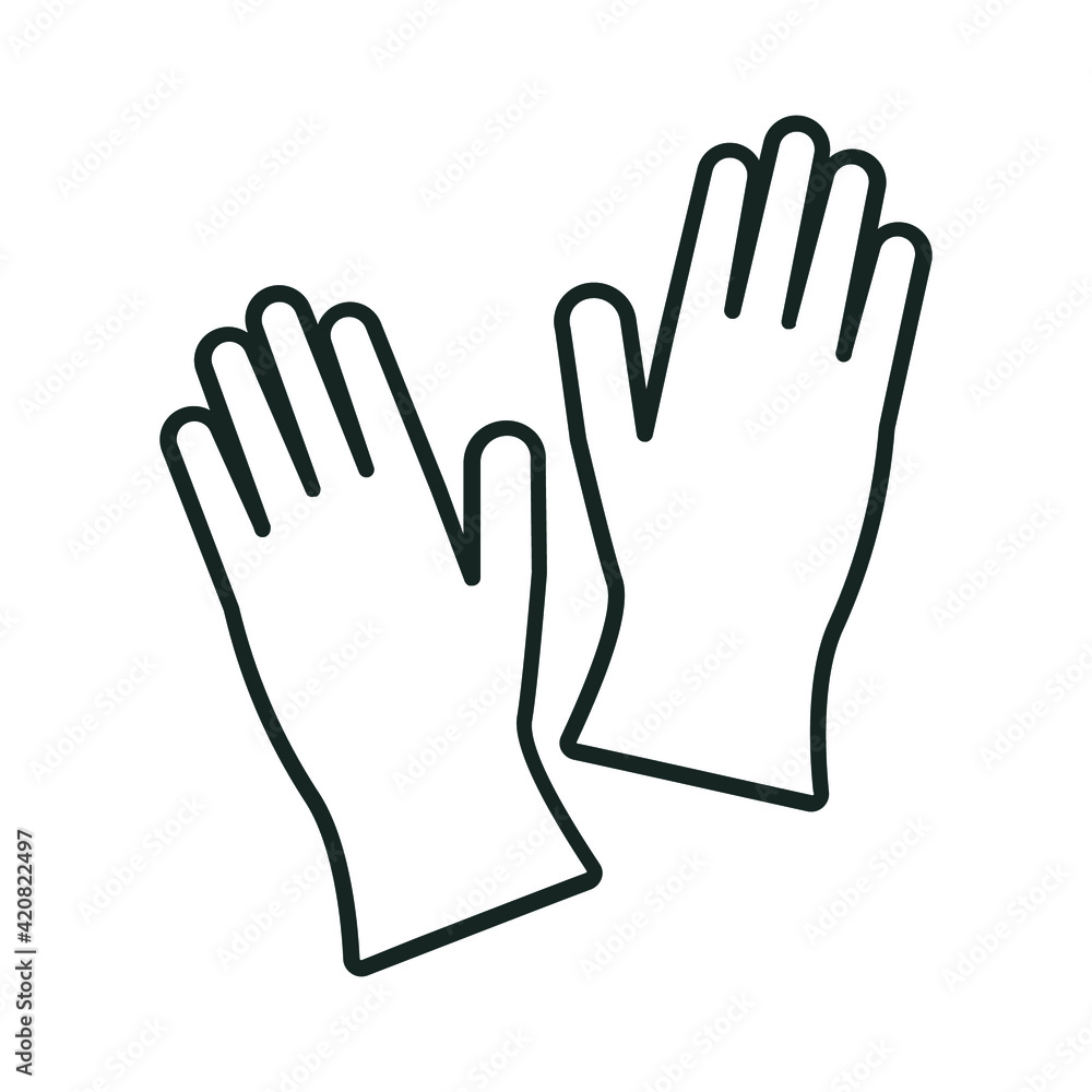 simple linear vector image drawing abstract logo icon gloves mittens hands isolated black on white background simple linear vector image drawing abstract logo icon gloves mittens hands isolated black on white background