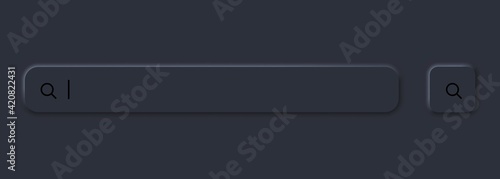 Serch bar icon. Browser window. User interface elements for mobile app. Neumorphism style. Vector EPS 10. Isolated on white background