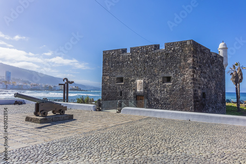 Fort Castillo de San Felipe built in 1604 and named after the King of Spain Philip IV, who considered founder of Puerto de la Cruz city. Puerto de la Cruz town, Tenerife, Canary Islands, Spain. photo