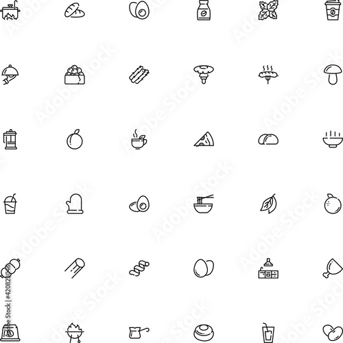 icon vector icon set such as: cannelloni pasta shape, pod, burn, noodle, face, salami, caviar, clipart, vegetarian food, grid, alcohol, orange fruit, beer, asian, mashrooh, summer, stove, boletus