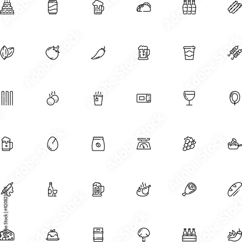 icon vector icon set such as: season, fun, latte, street, fish, yolk, roast, balance, hand, industry, asparagus, cotta, 4 pack, italy, fork, culture, tonic, egg, ham, closeup, take, seed, animal