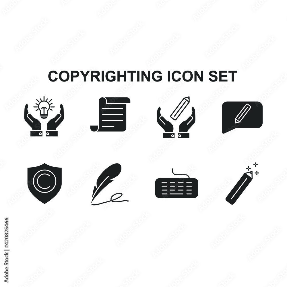 Fototapeta premium copyrighting set icon, isolated copyrighting set sign icon, vector illustration