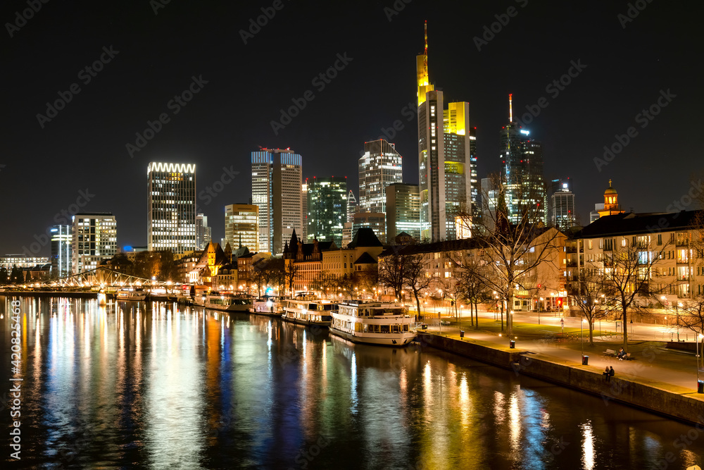 Skyline of Frankfurt am Main at night