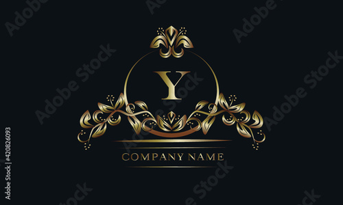 Elegant bronze monogram with the letter A. Exquisite business sign, identity for a hotel, restaurant, jewelry.