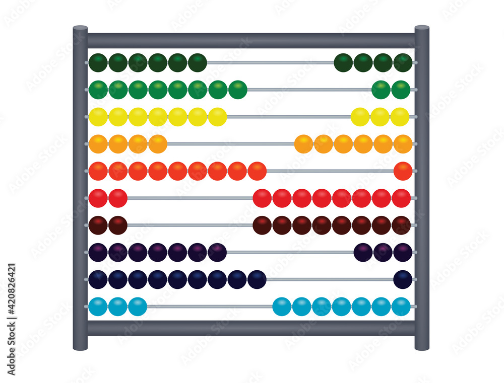 Kids counting frame. vector illustration Kids counting frame. vector illustration