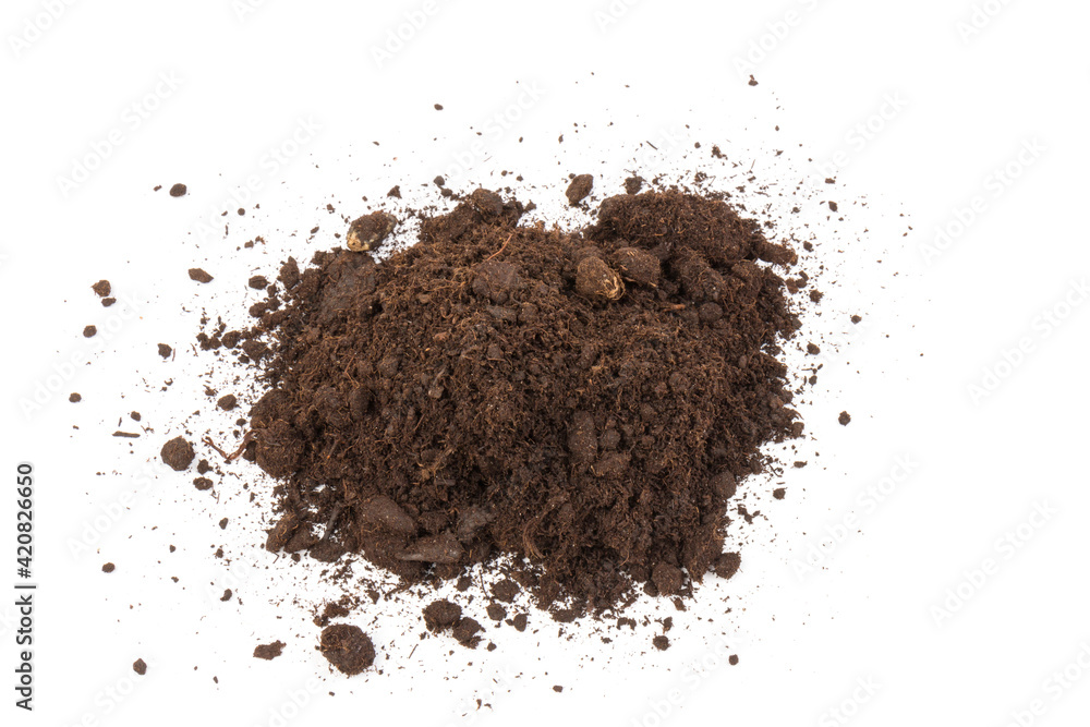 Pile of soil isolated on white background Pile of soil isolated on white background