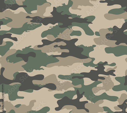 Army camouflage classic background. Repeat printing. EPS