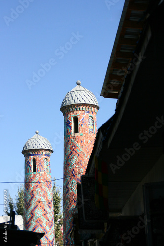 Uzgen, Kyrgyzstan - 10.09.2019: Local Bazar which is the one of oldest marktet of  Kyrgyzstan.  photo