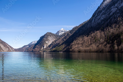Famous lake Koenigssee in Bavaria