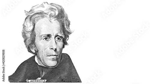 Andrew Jackson cut from 20 dollar banknote photo