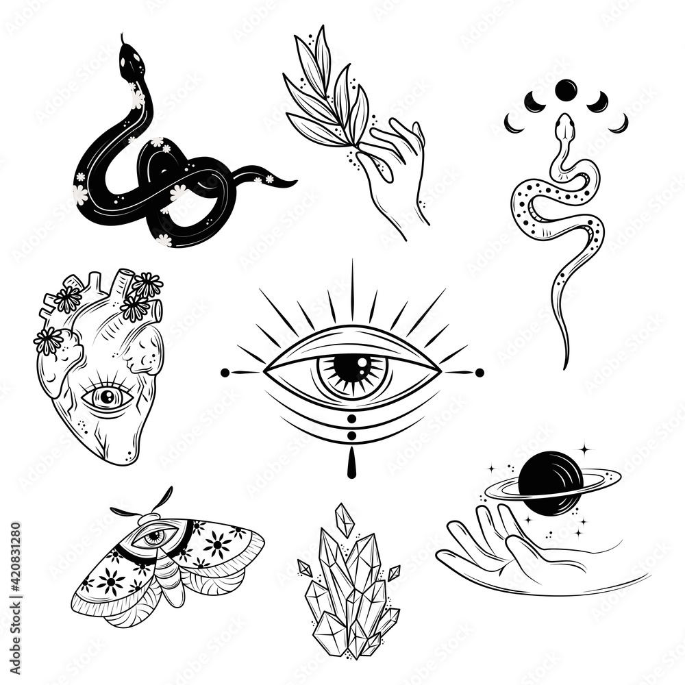 Obraz premium minimalist tattoos decoration