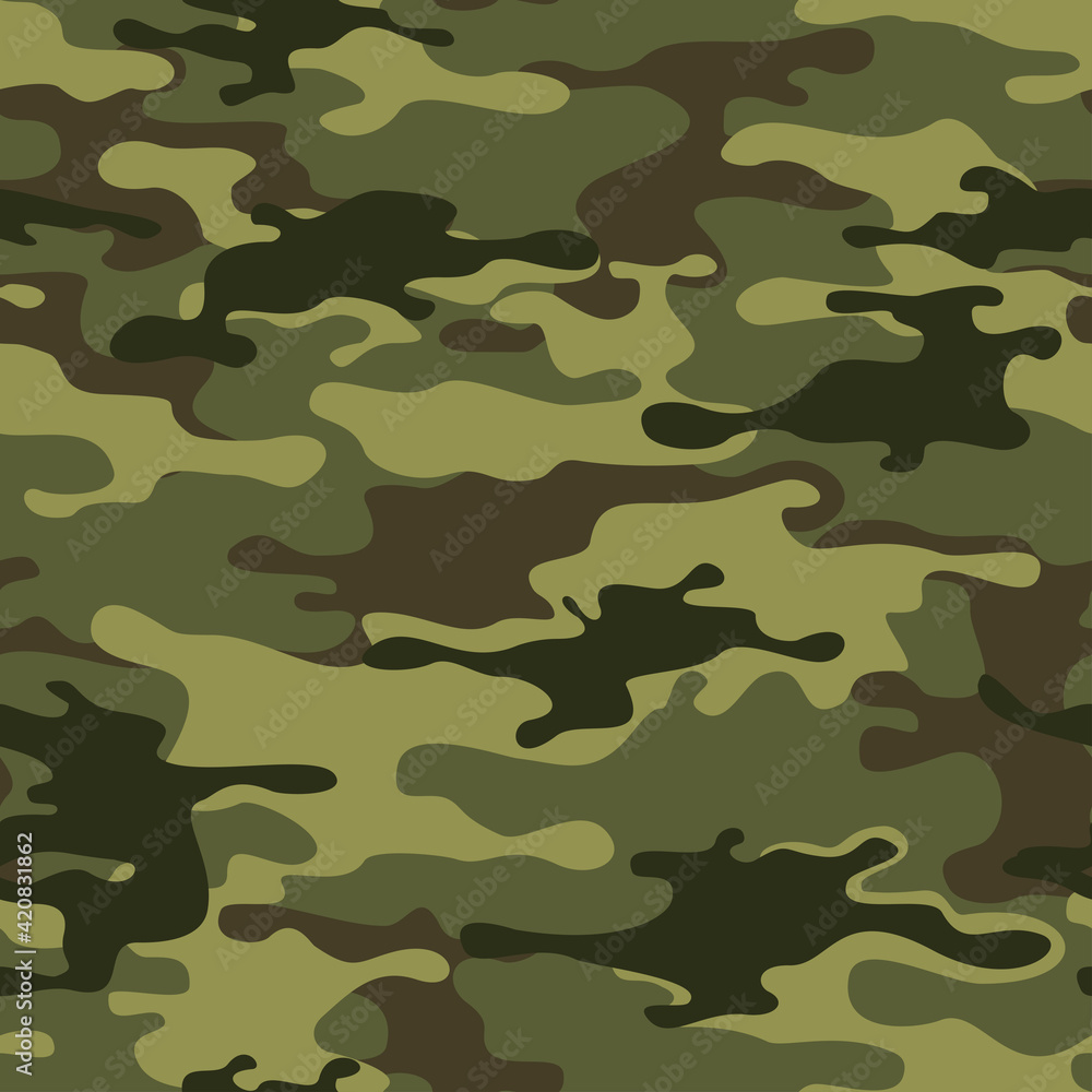 Fototapeta premium Camouflage seamless pattern. Abstract camo. Military texture. Print on fabric on textiles. Vector illustration